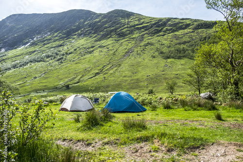 Wild camping in the wildernis of Glen Etive, Scotland