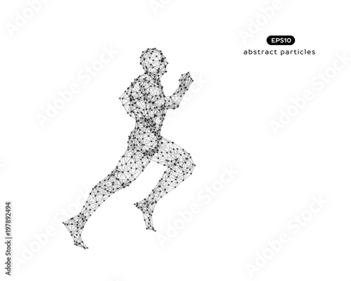 Abstract vector illustration of running man.