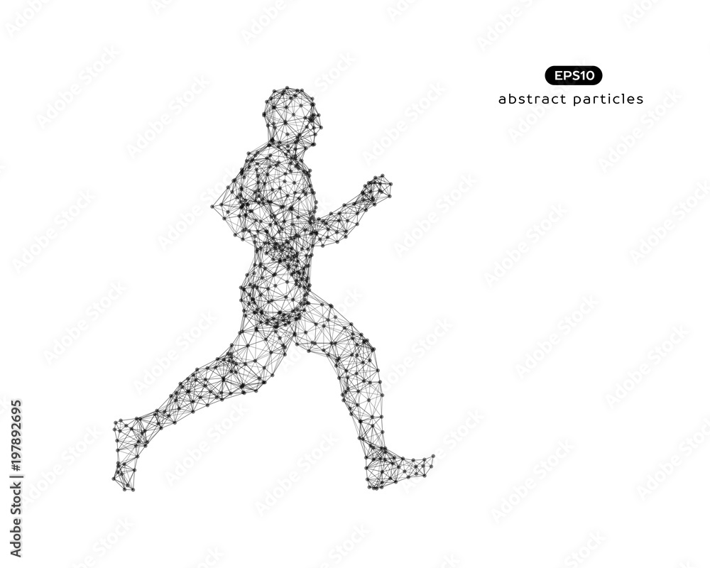 Abstract vector illustration of running man. Abstract vector illustration of running man.