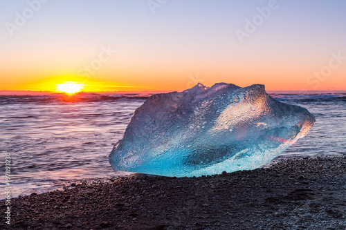 icebergs at diamond beach, iceland