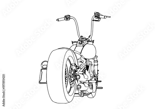 sketch of a motorcycle vector