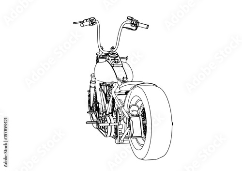 sketch of a motorcycle vector