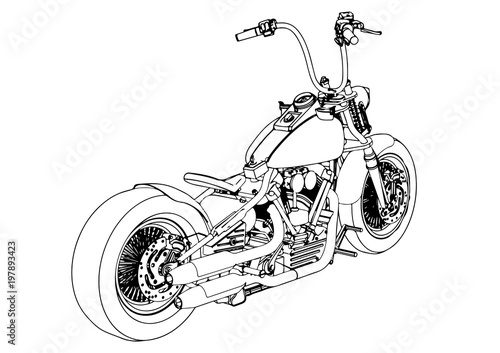 sketch of a motorcycle vector
