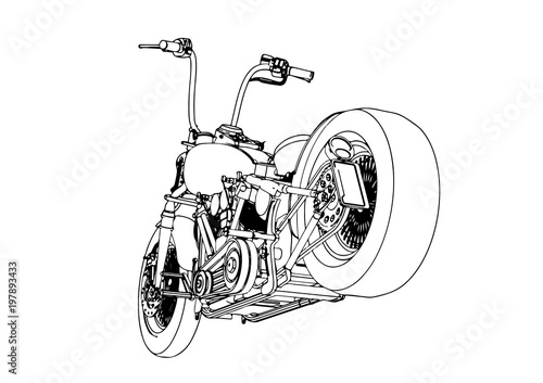 sketch of a motorcycle vector