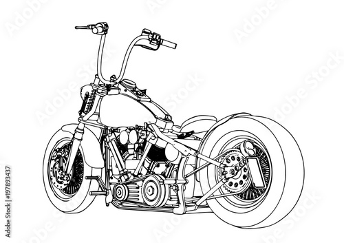 sketch of a motorcycle vector
