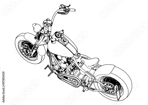 sketch of a motorcycle vector