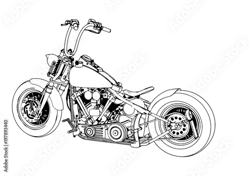 sketch of a motorcycle vector