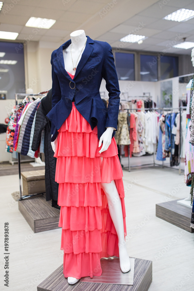 Women's clothing on the mannequin in the store