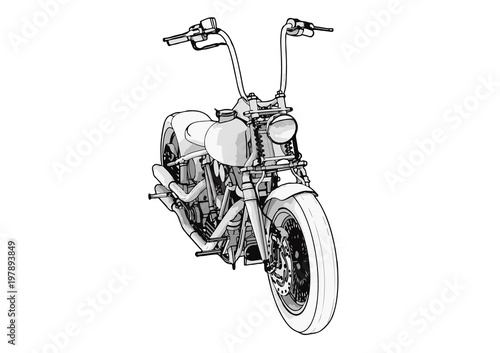 sketch of a motorcycle vector