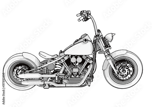 sketch of a motorcycle vector