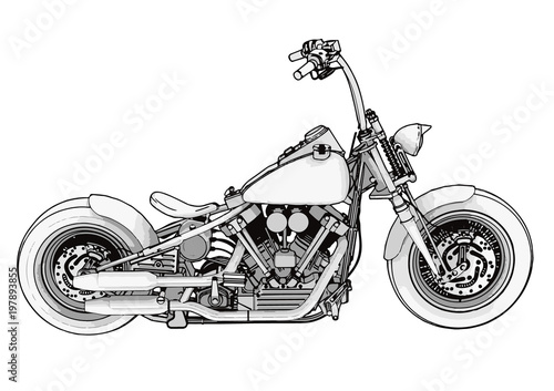 sketch of a motorcycle vector