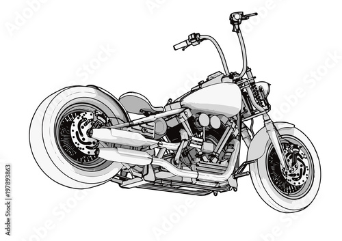 sketch of a motorcycle vector