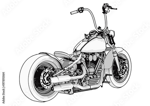 sketch of a motorcycle vector