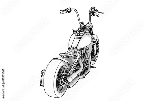 sketch of a motorcycle vector