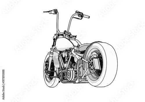 sketch of a motorcycle vector
