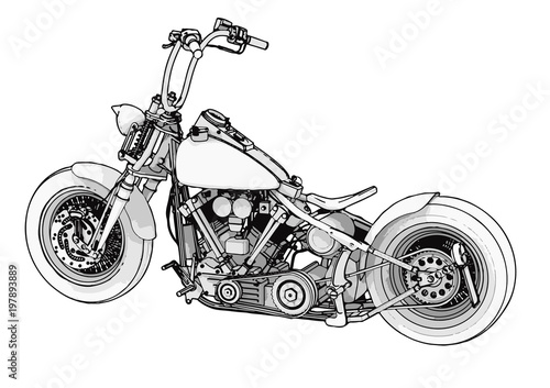 sketch of a motorcycle vector