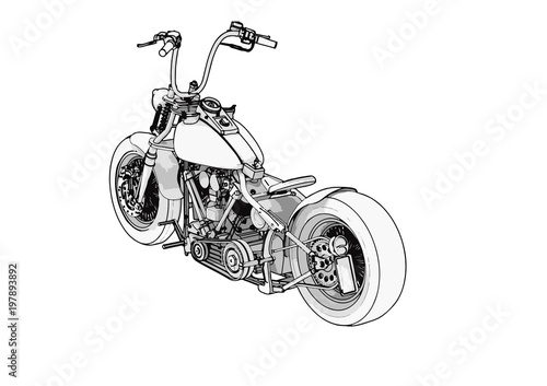 sketch of a motorcycle vector
