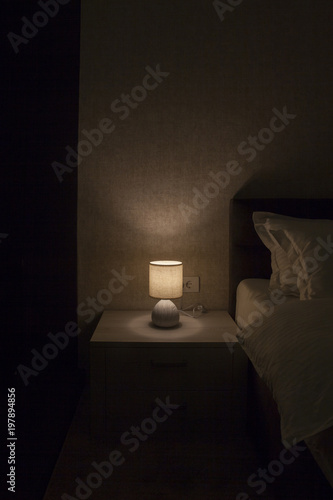 Fotografie lamp on the bedside table