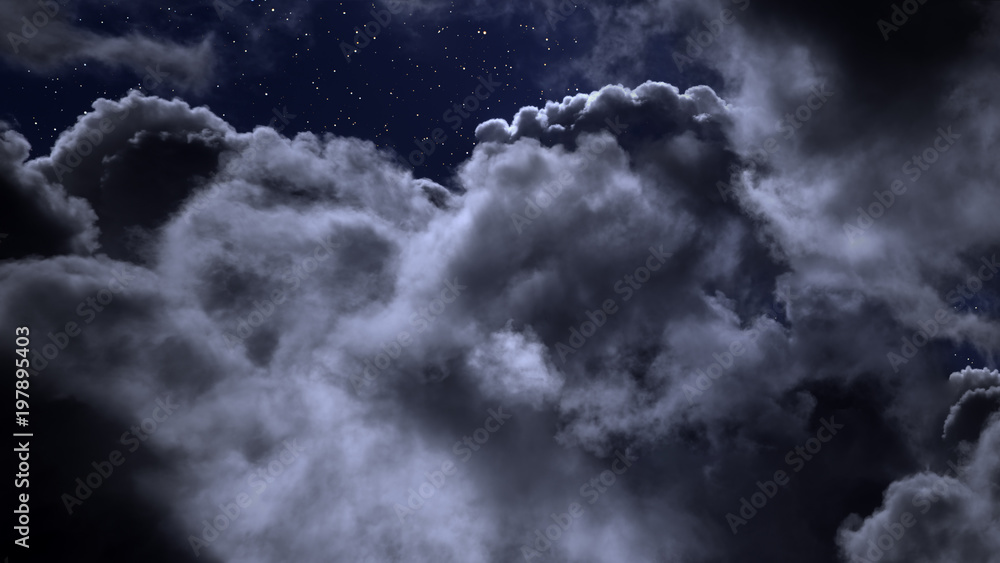 Cloudy night with stars Cloudy night with stars