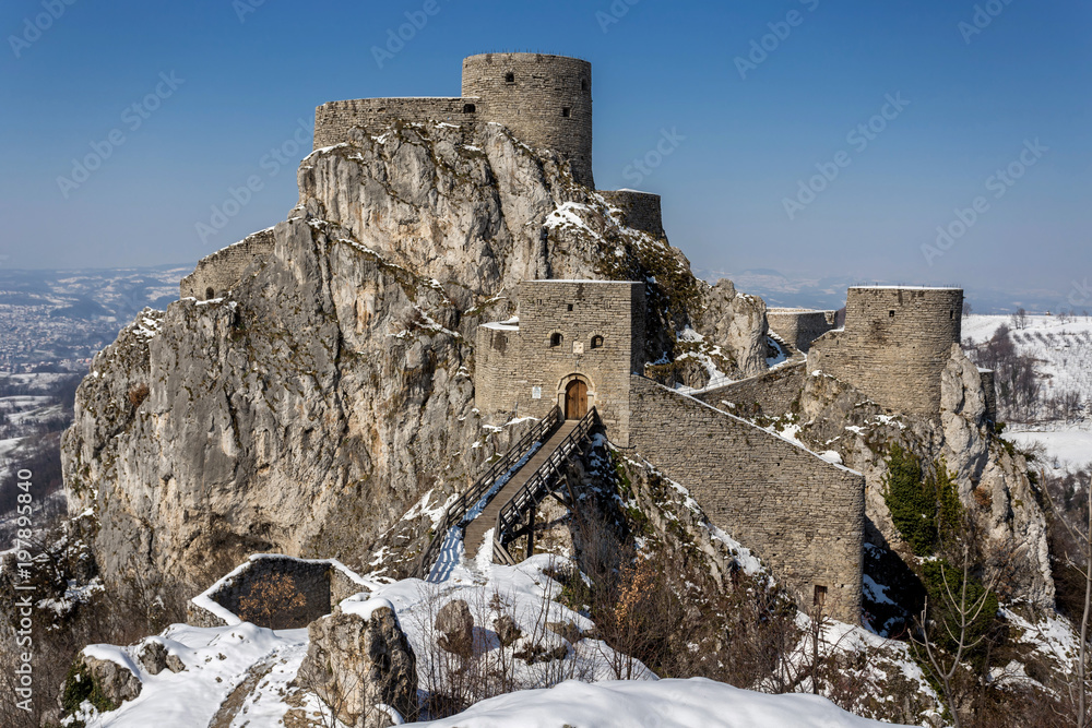 medieval fort in winter