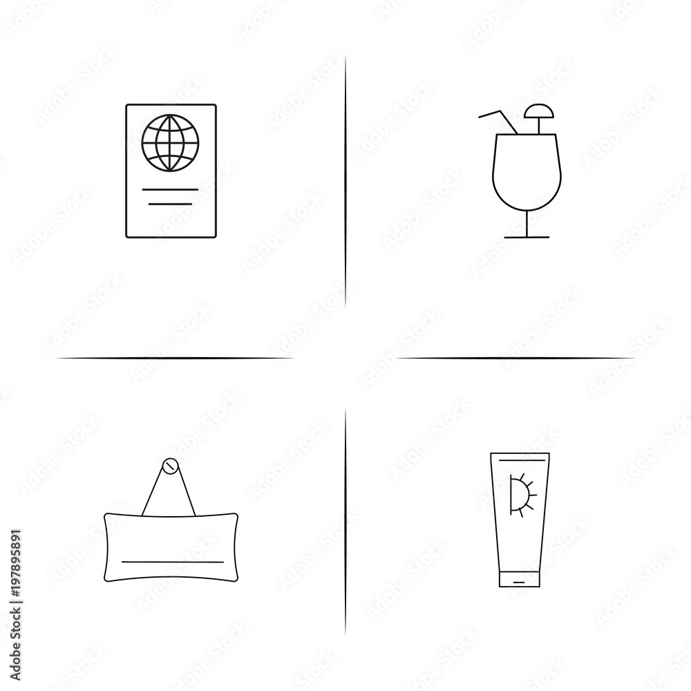 Travel simple linear icons set. Outlined vector icons Travel simple linear icons set. Outlined vector icons