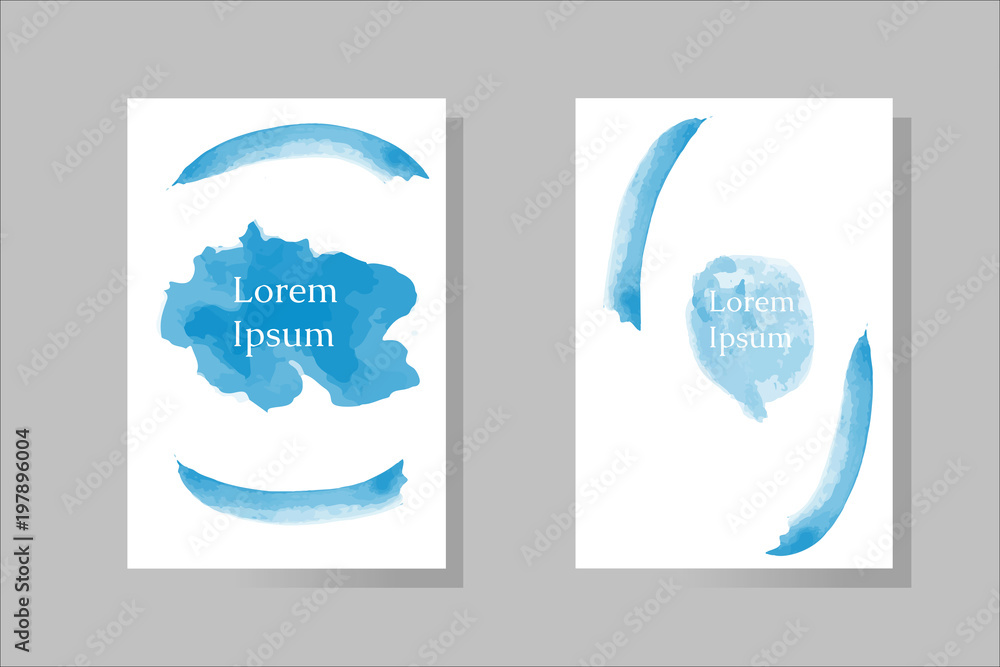 Watercolor Vector Creative Blue Templates for your design.