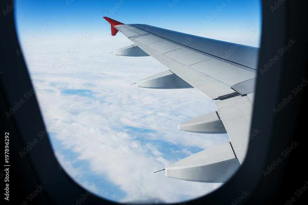 View of jet plane wing View of jet plane wing