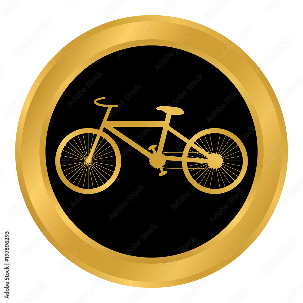 Fototapeta premium Bike button on white.