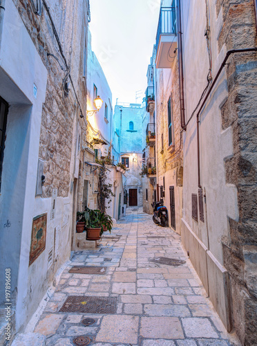 Old Town district in the early morning. Polignano A Mare, Italy.