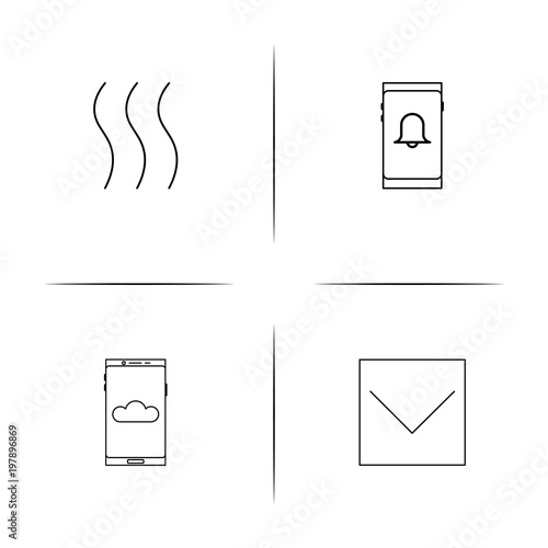 Signs And Symbols simple linear icons set. Outlined vector icons