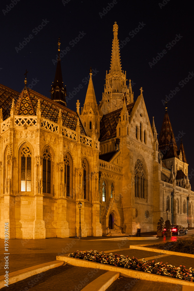Matthias Church at Night in Budapest