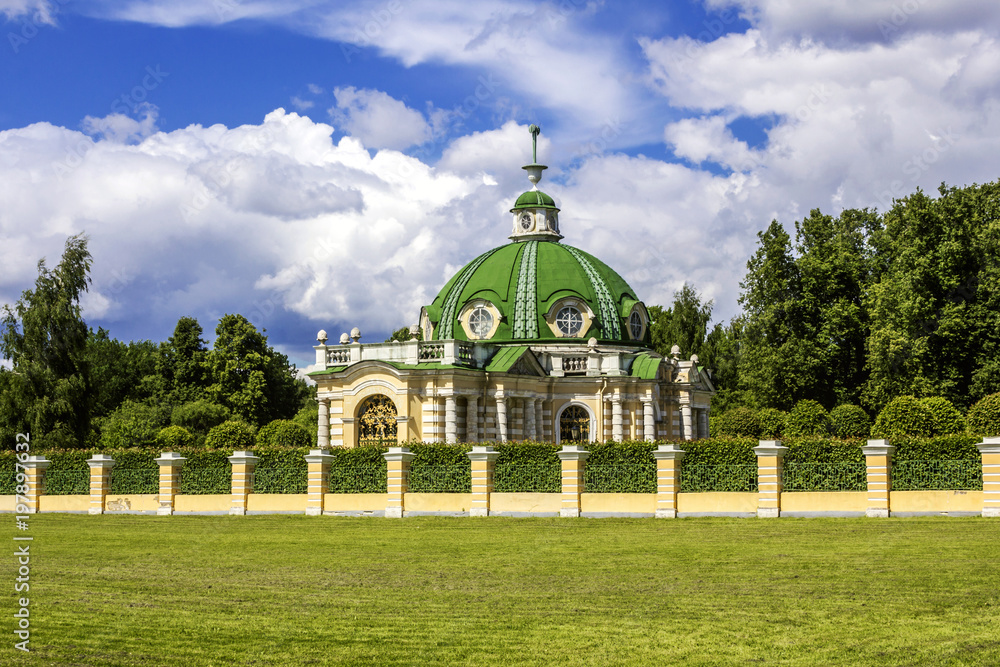 Grotto building in Kuskovo park in Moscow, Russia.