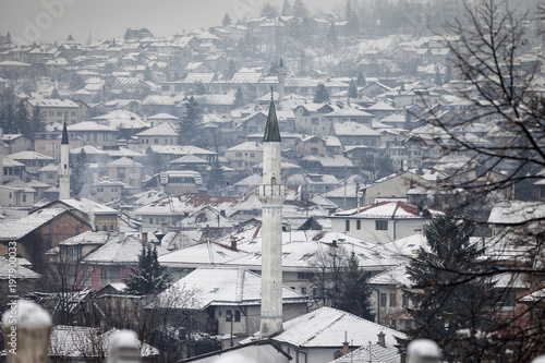 Sarajevo, old city - Panorama in Winter Time