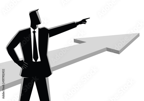 Businessman pointing finger