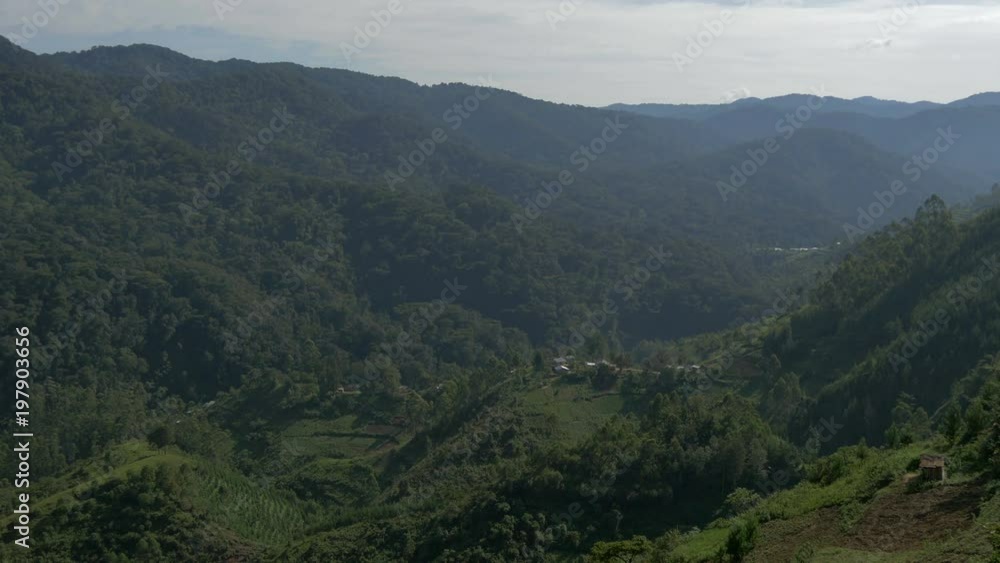 Landscape with mountains covered with forests Landscape with mountains covered with forests