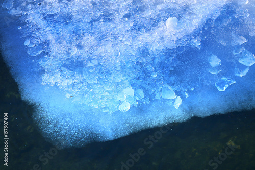 Photo background of macro ice and water