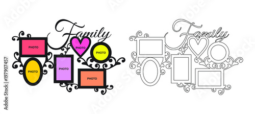 Frame for family photos for laser cutting.