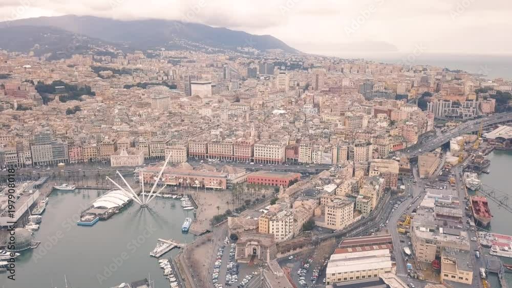 Aerial view of Genoa city in Italy Aerial view of Genoa city in Italy