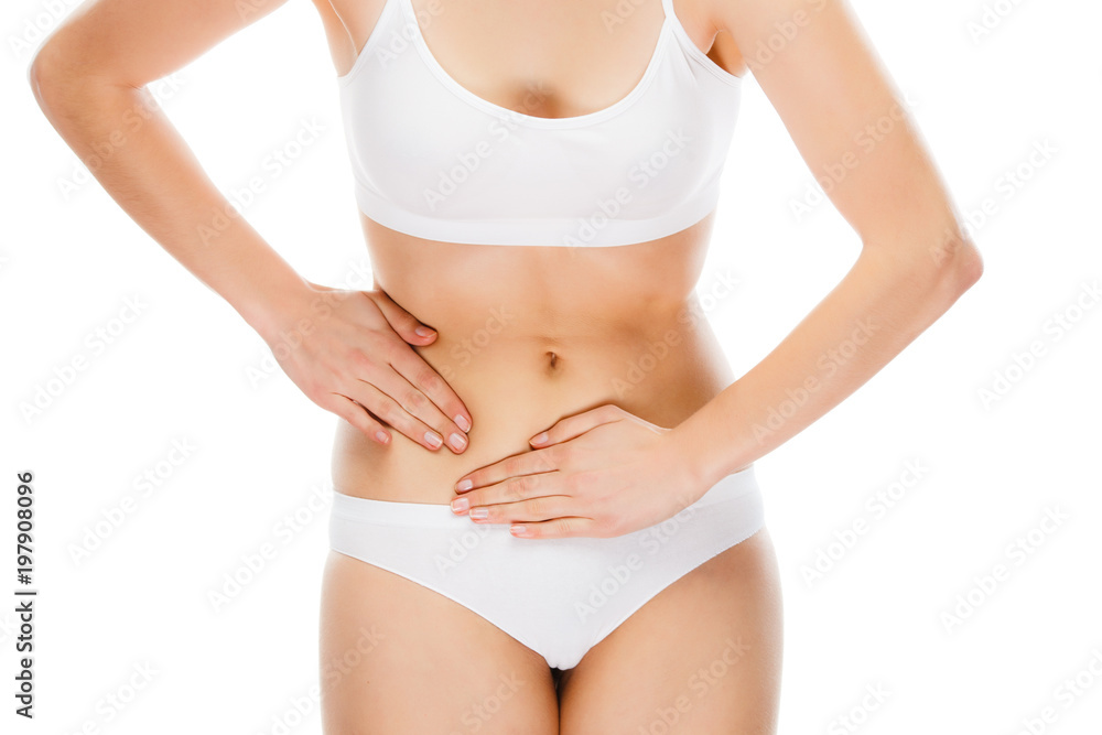 Woman massaging stomach pain