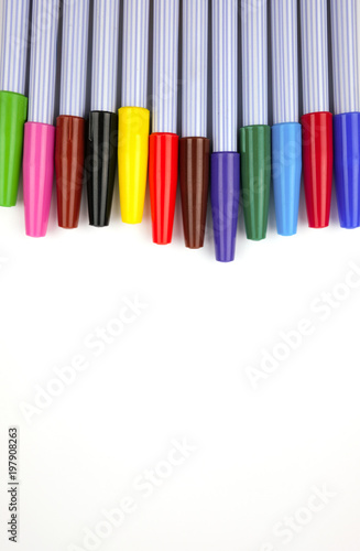 colorful pen isolated on white background