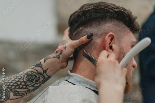 Dangerous razors in barbershop
