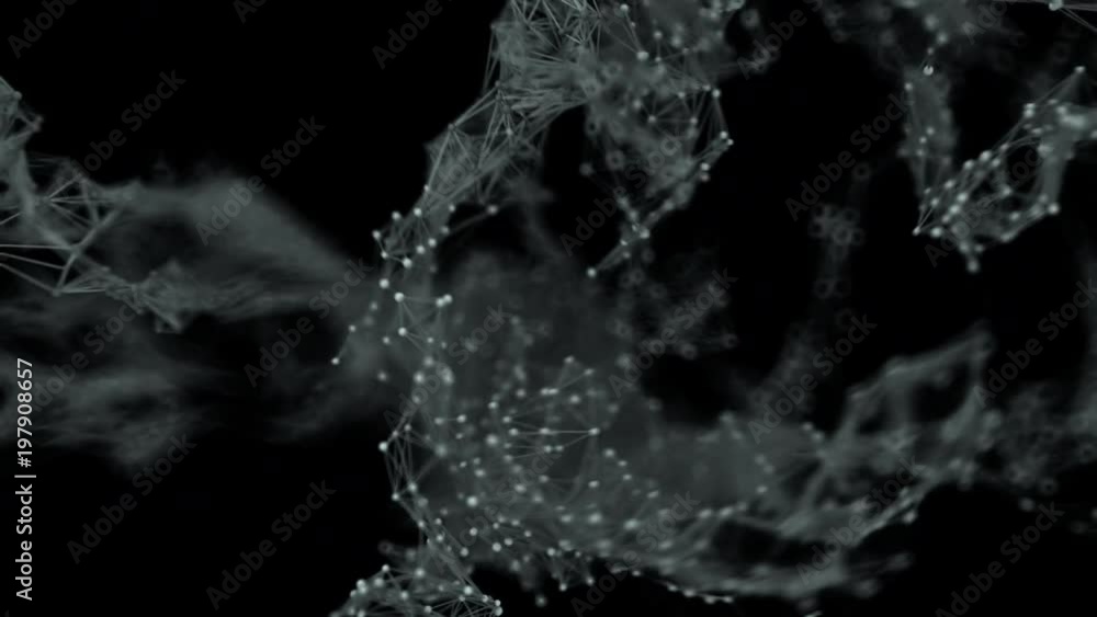 Undulating abstract network connections. 3D render. 4K. Undulating abstract network connections. 3D render. 4K.