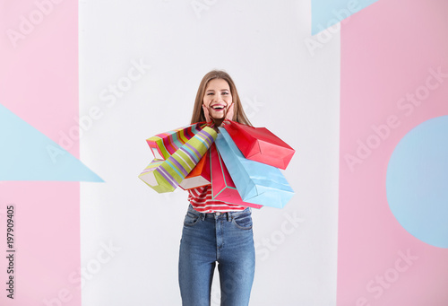 Emotional young woman with ...