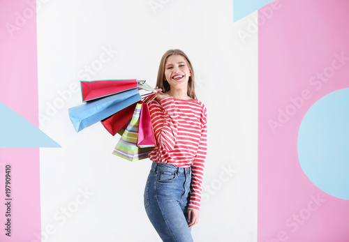 Beautiful young woman with ...