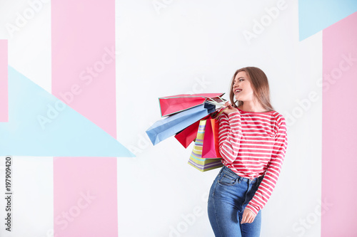 Beautiful young woman with ...