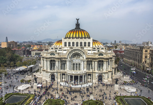 Palacio de Bellas Artes or Palace of Fine Arts, a famous theater,museum and music venue in Mexico City