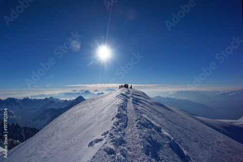 People on top of Mont Blanc.
