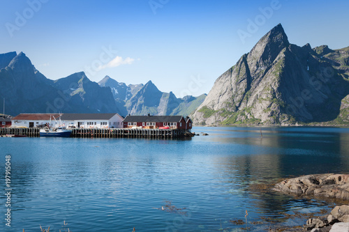 Picturesque fishing town of Reine by the fjord on Lofoten islands in Norway © Lukasz Janyst