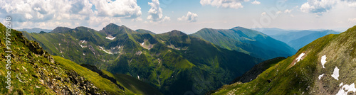 gorgeous panorama of Fararas mountains. lovely place in Romania  popular destination for hiking and other outdoor activities