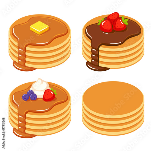 Set of different pancakes